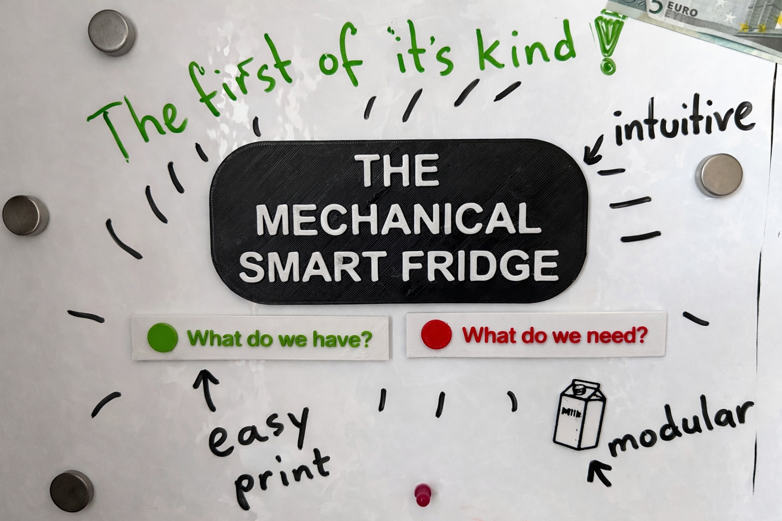 The FIRST Mechanical Smart Fridge | Magnetic Food Tracking System