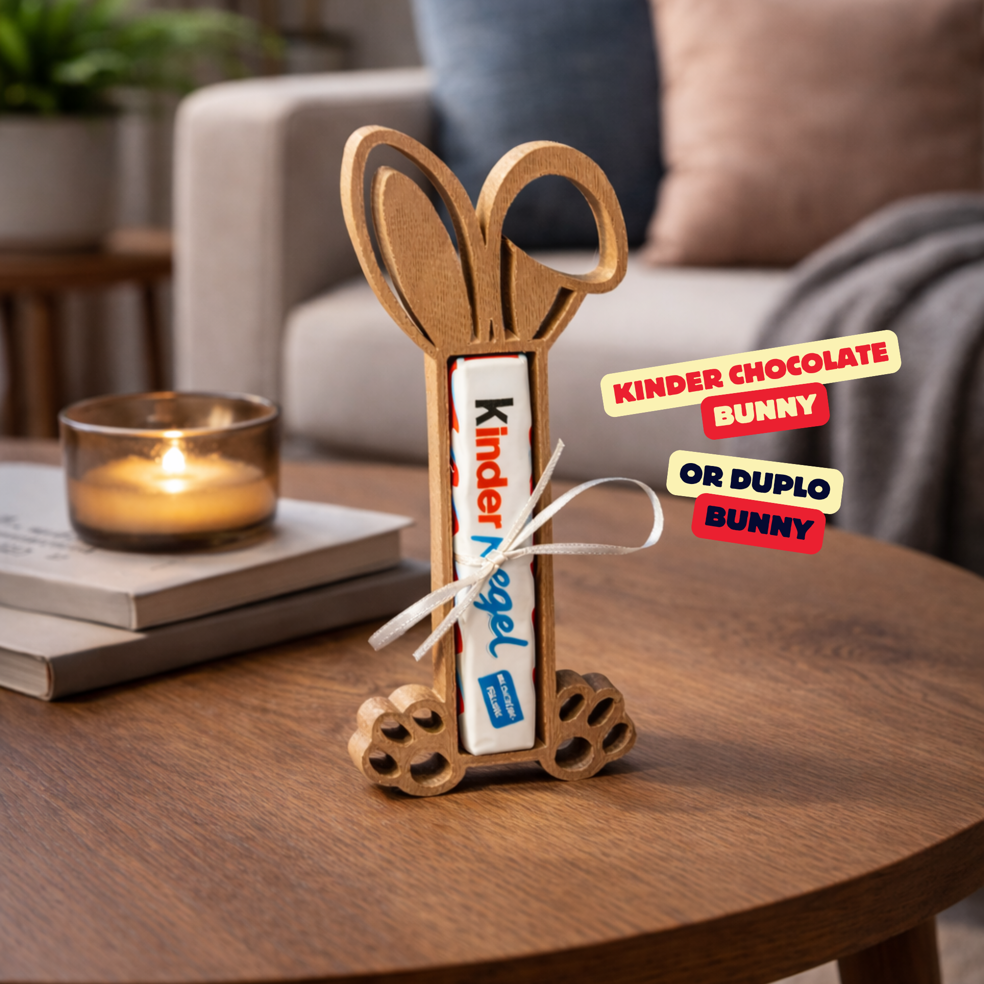 KINDER CHOCOLATE BAR BUNNY (HOLDER) / DUPLO BUNNY / EASTER GIFT IDEA / CUTE EASTER GIFT