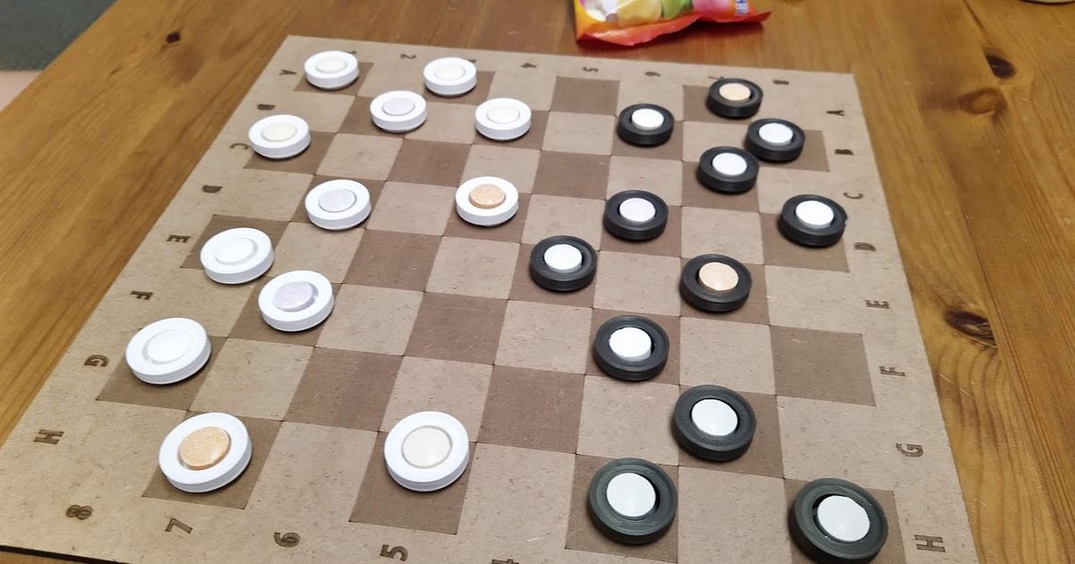 Candy Checkers / Draughts / Dáma by Zoid Download free STL model