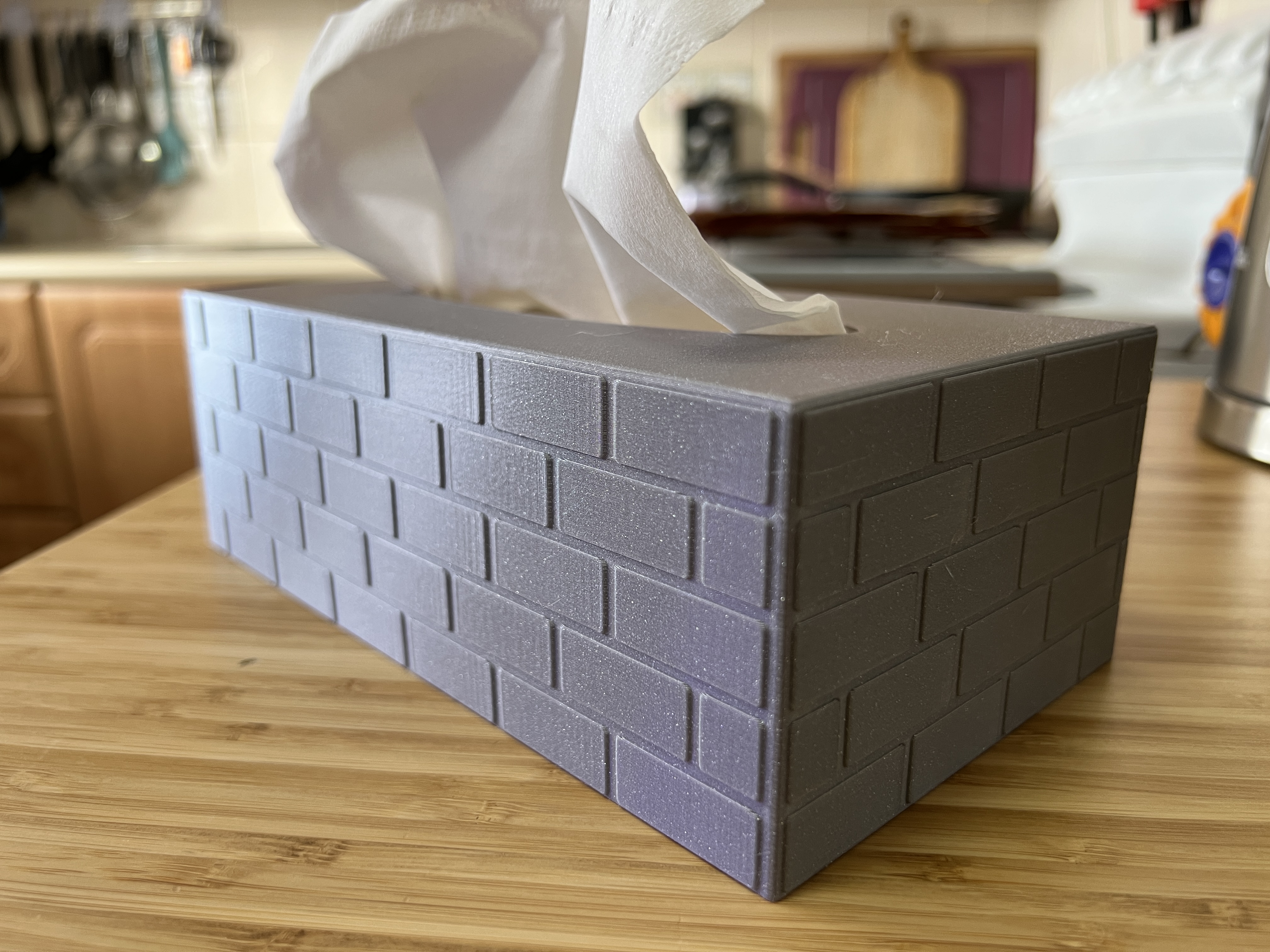 Tissue Box Cover With A Brick Pattern Motif