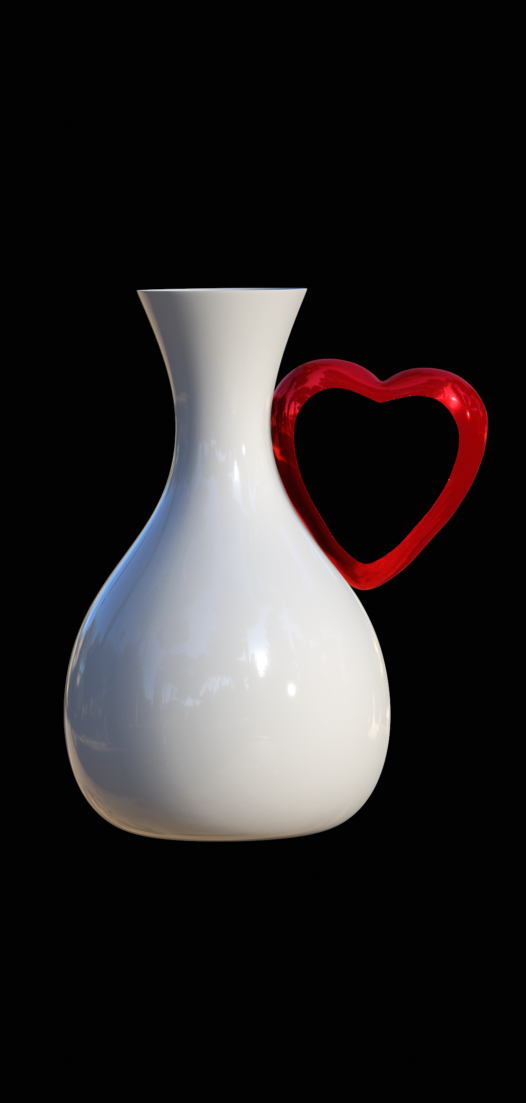 FLOWER VASE WITH HEART HOLDER