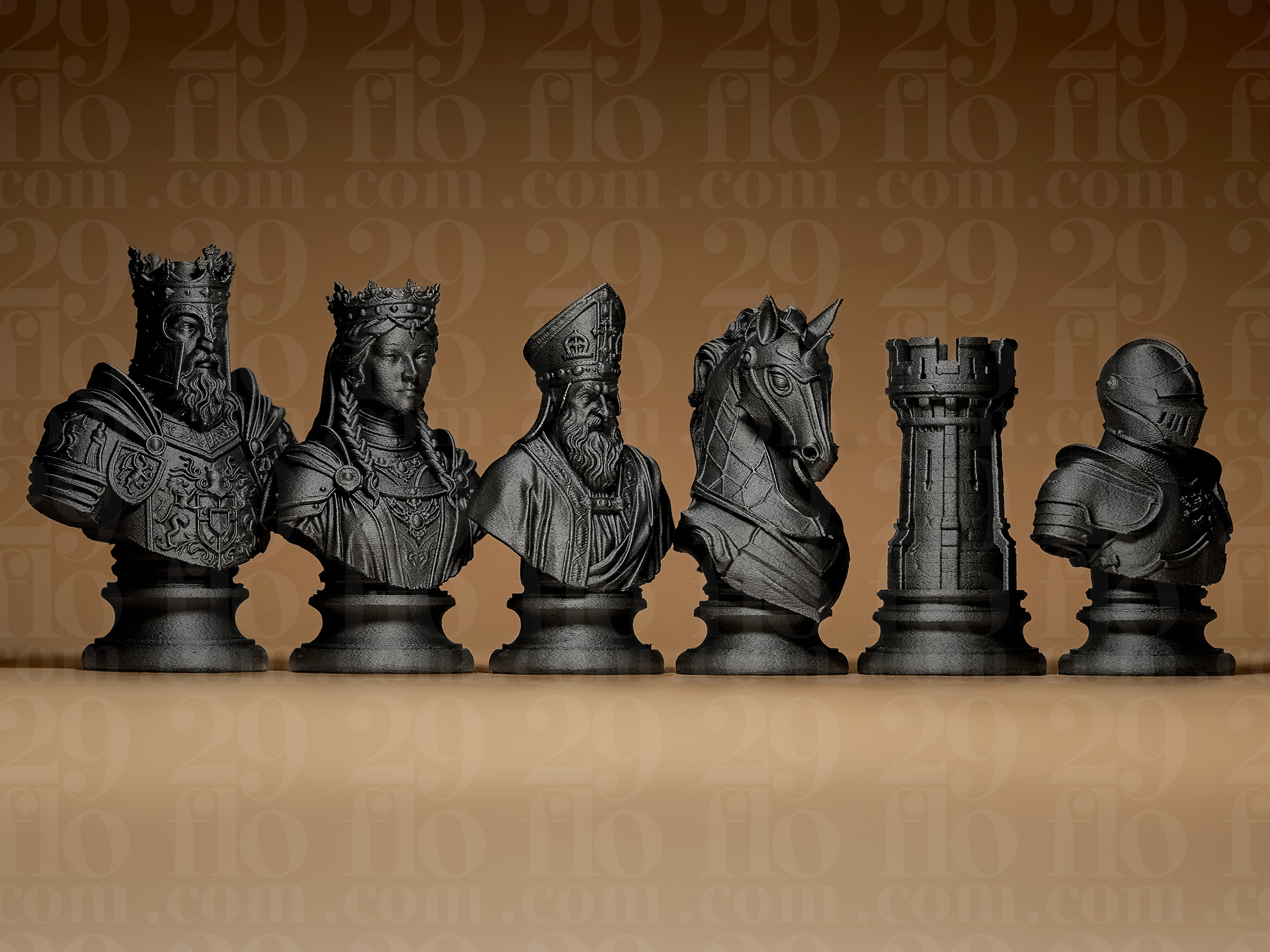 Miniatura 2 do modelo 3D Chess Set Medieval Stylized