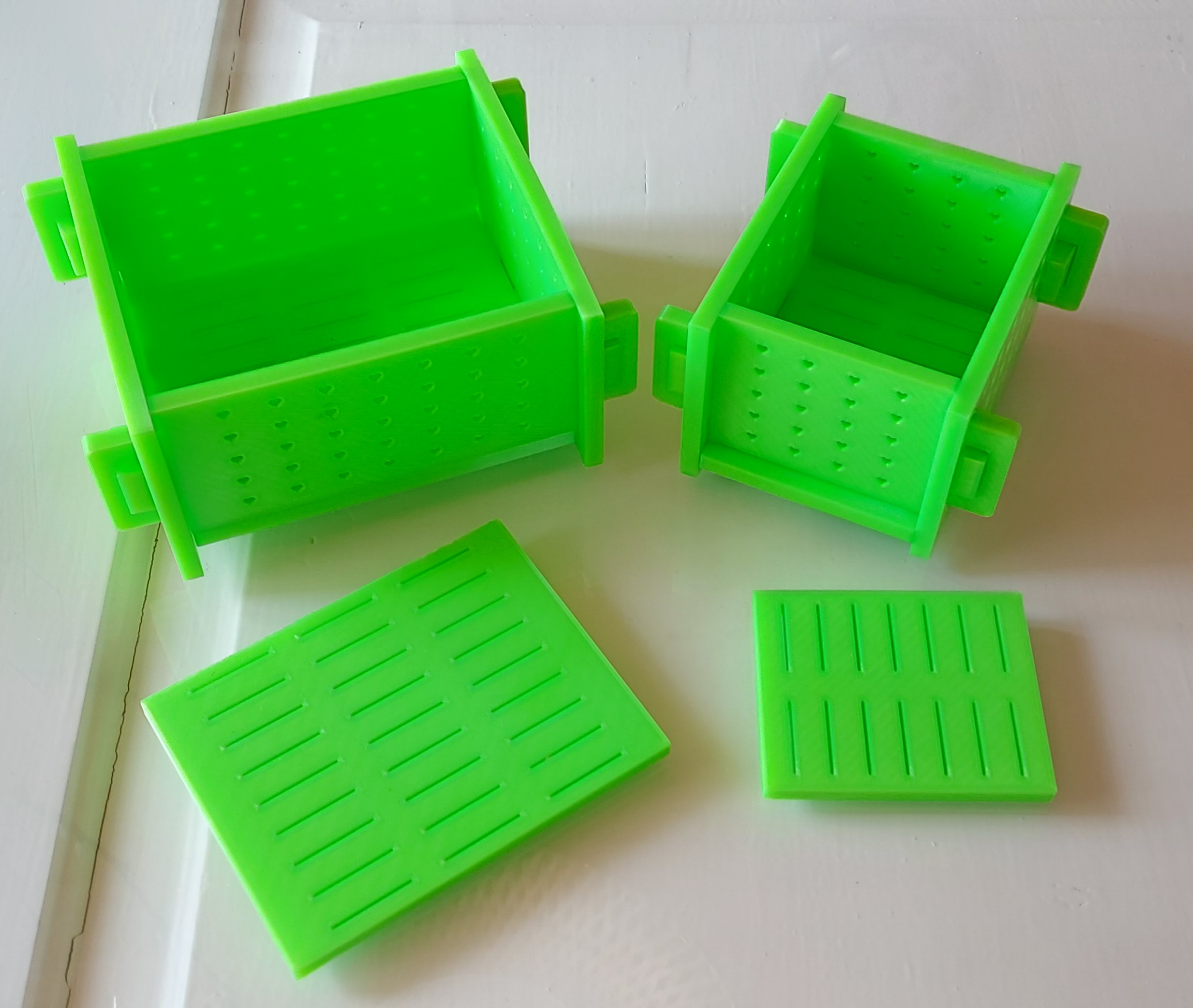Cheese/Tofu mold with heart-shaped holes