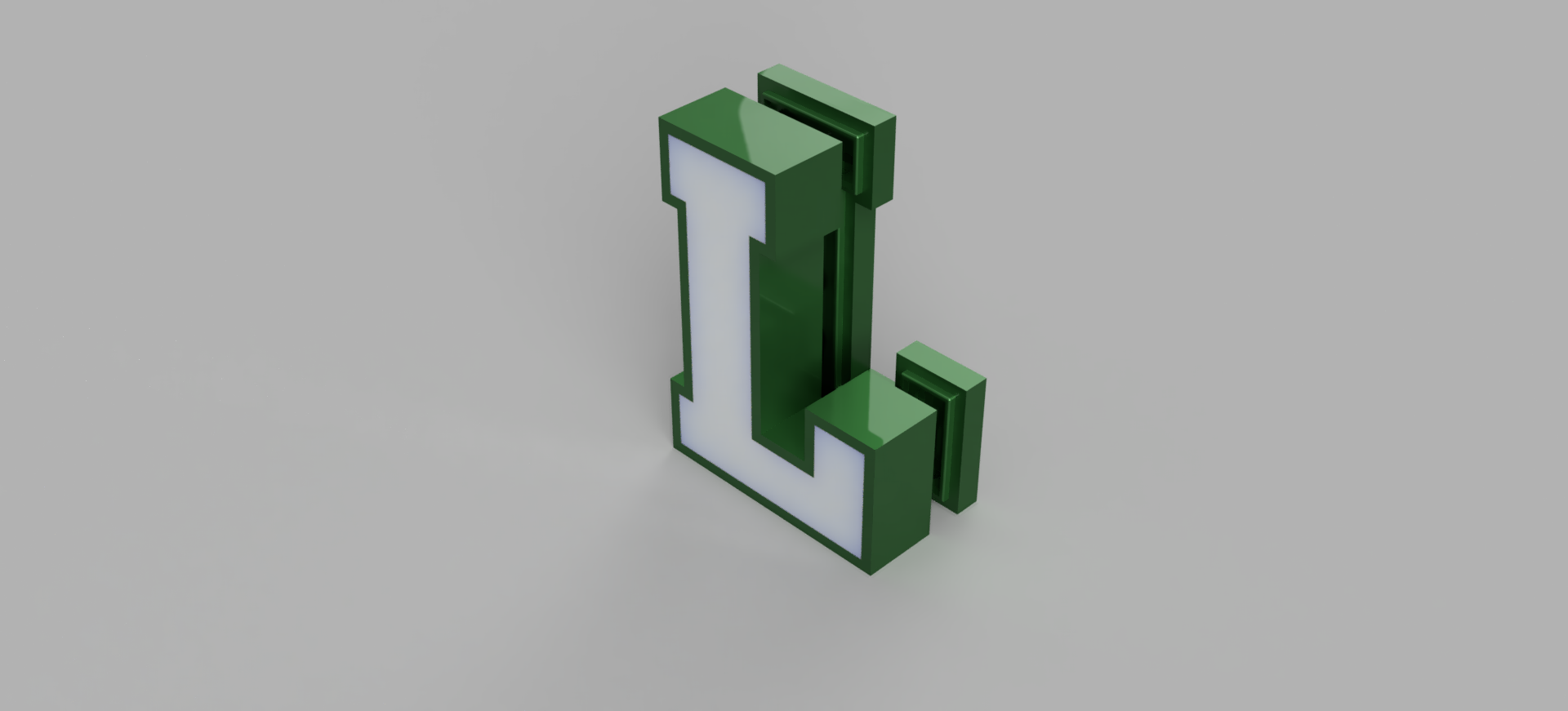 leuchtender Buchstabe L im College-Stil