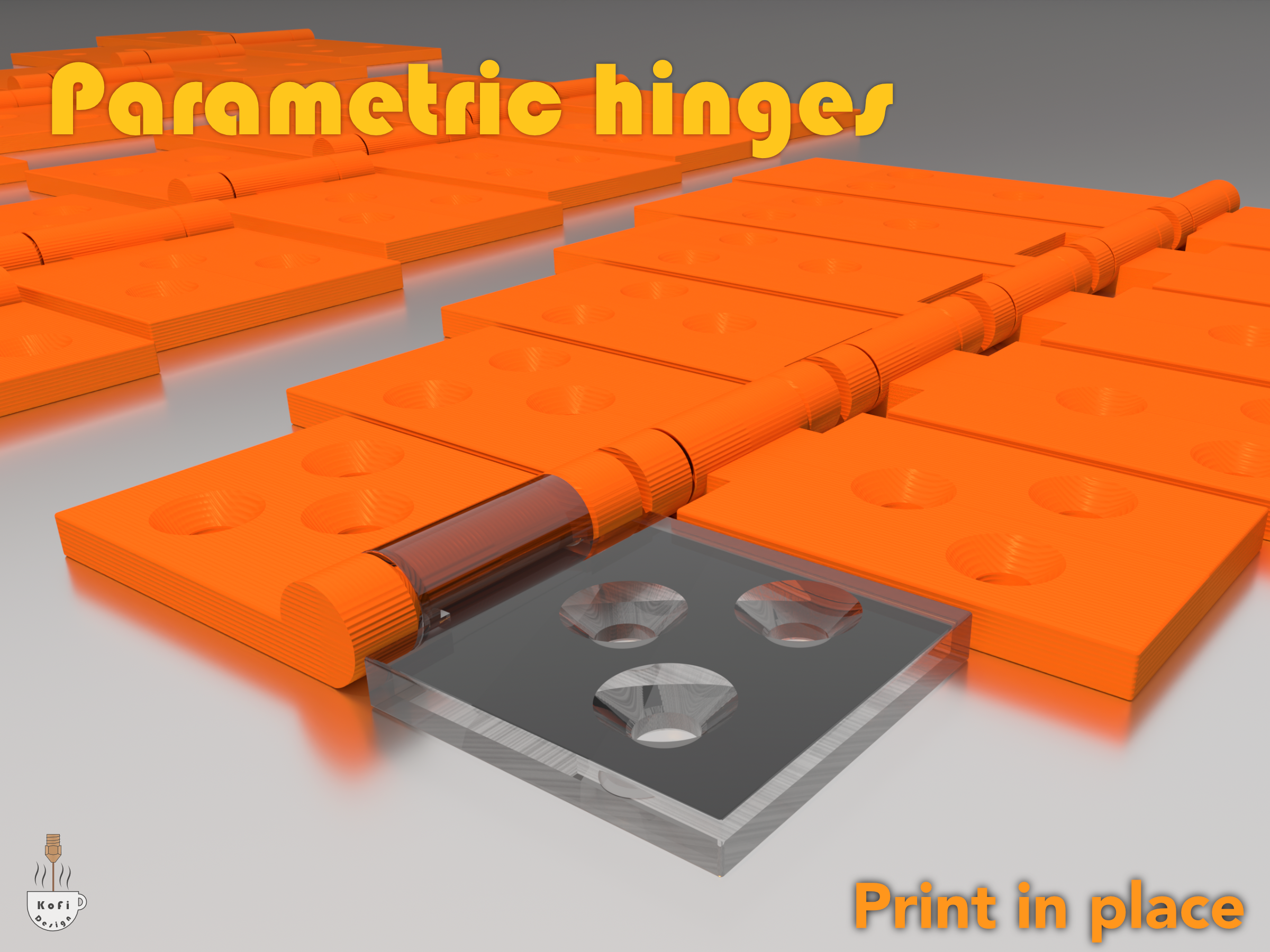 Parametric print in place hinges