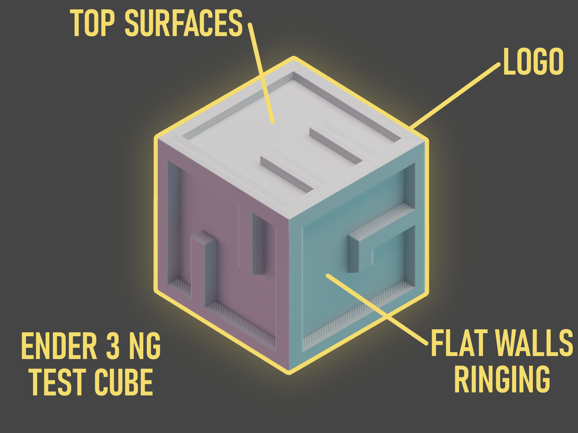 Ender 3 NG calibration cube V2 by RH3D Download free STL model