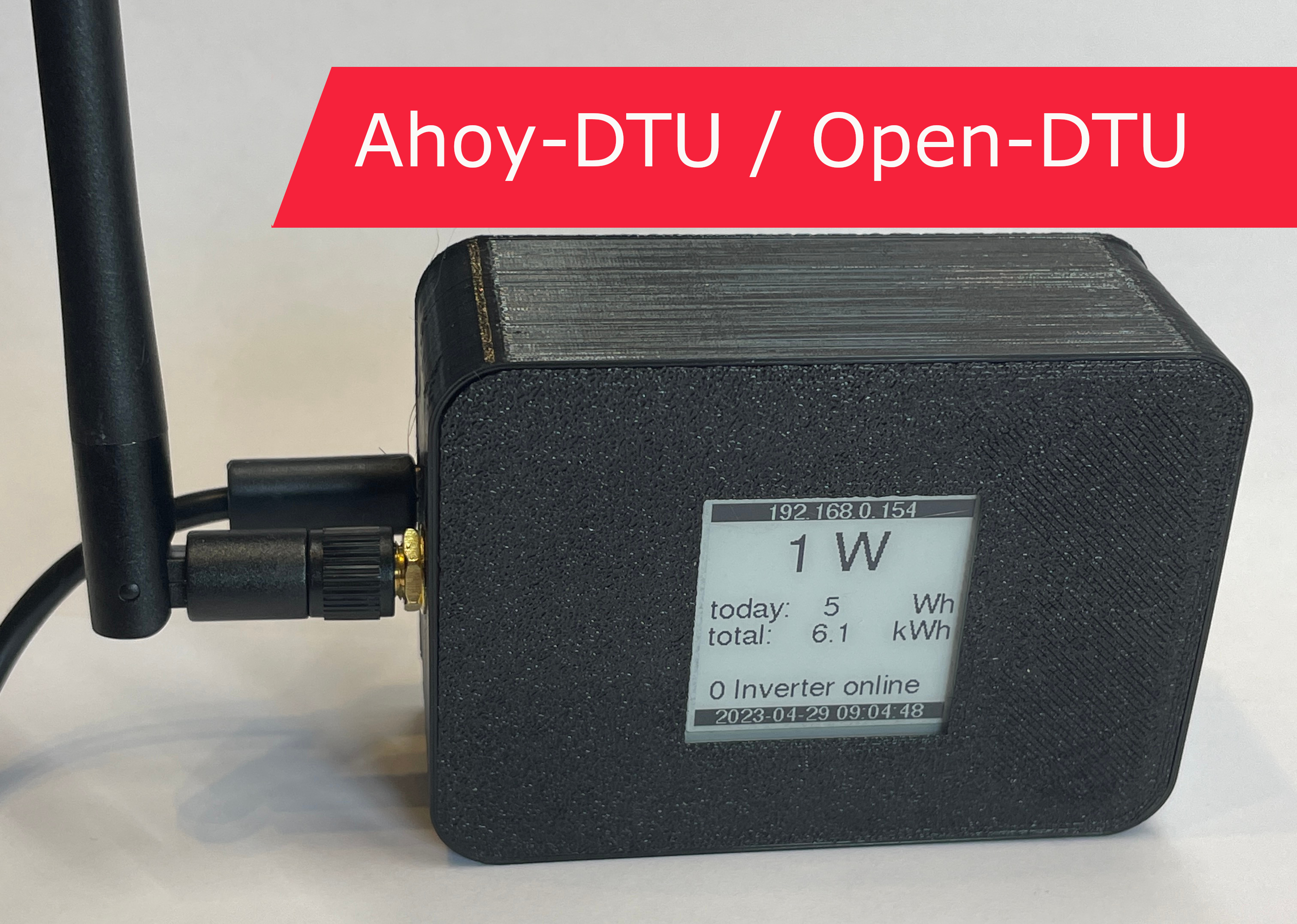 Ahoy-DTU / Open-DTU Gehäuse für E-Ink Display Waveshare