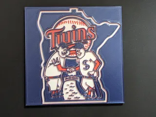 Minnesota Twins Baseball Minnie and Paul Logo Coaster