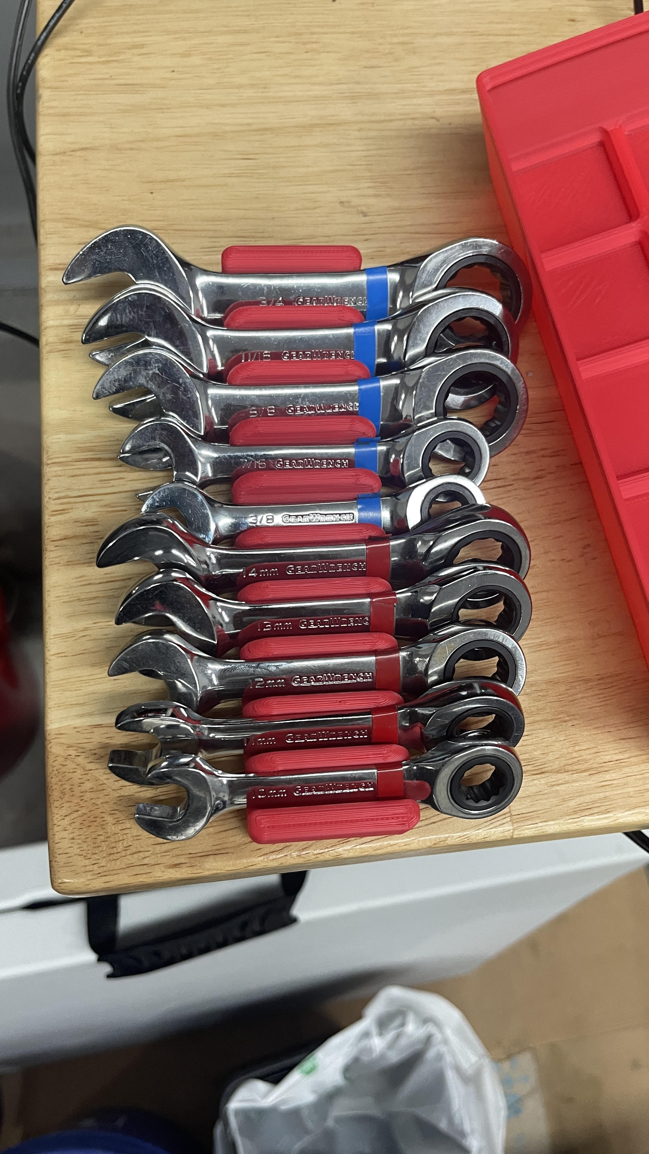 Gridfinity 10 Stubby wrenches