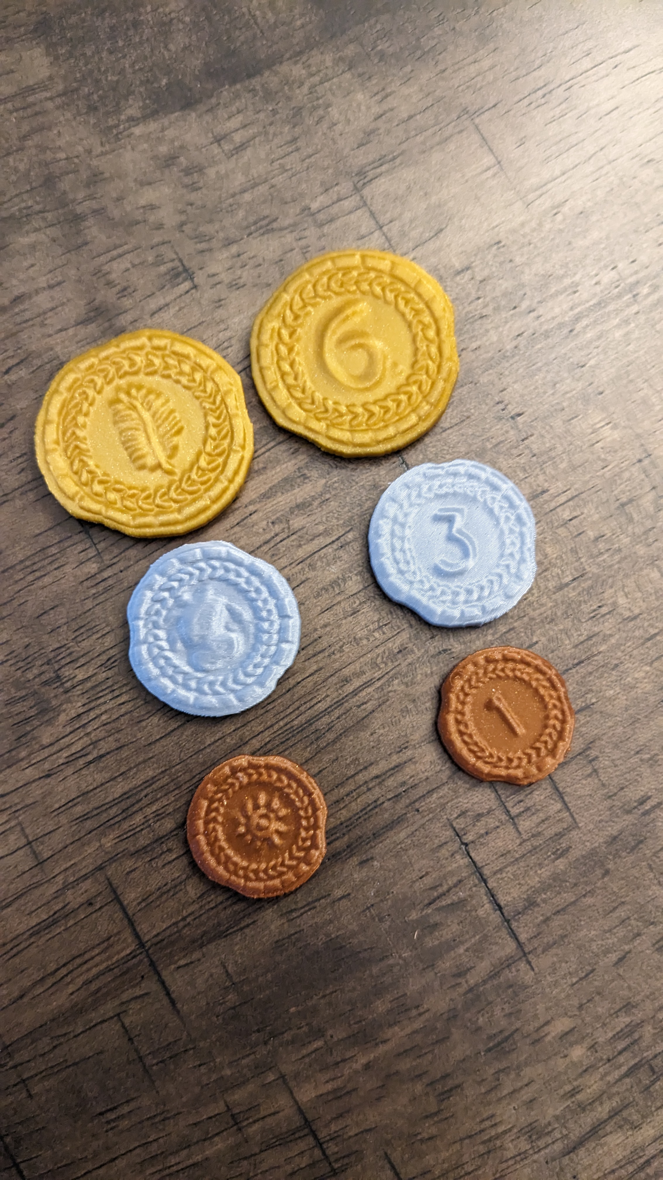 Coins for board game "7 Wonders" and "7 Wonders Duel"