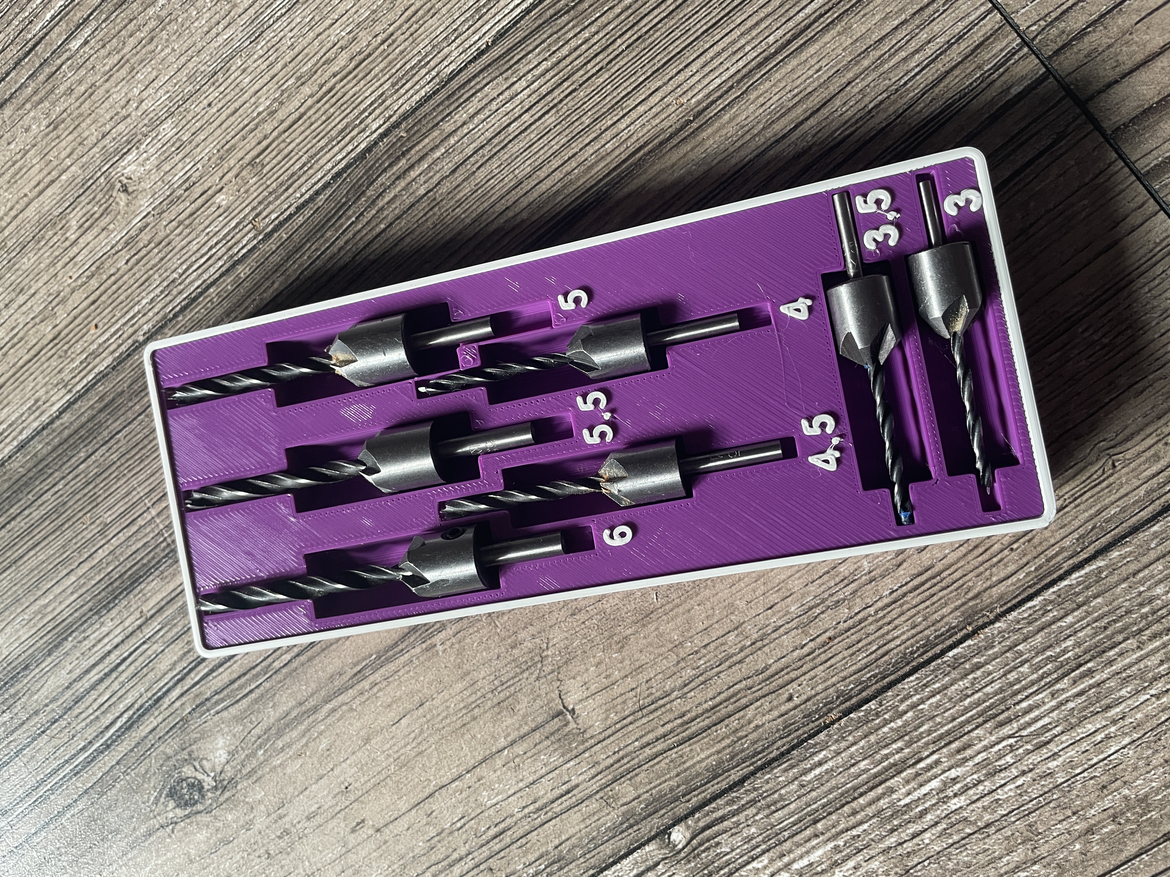 Gridfinity Box für Holzbohrer / Wood Drill Box