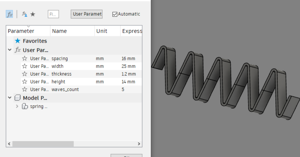 Parametric spring for Fusion 360 by MatejB | Download free STL model ...