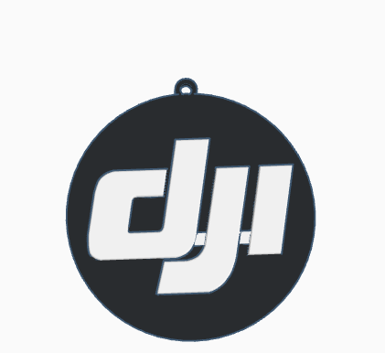 Miniatura 2 do modelo 3D dji logo keychain