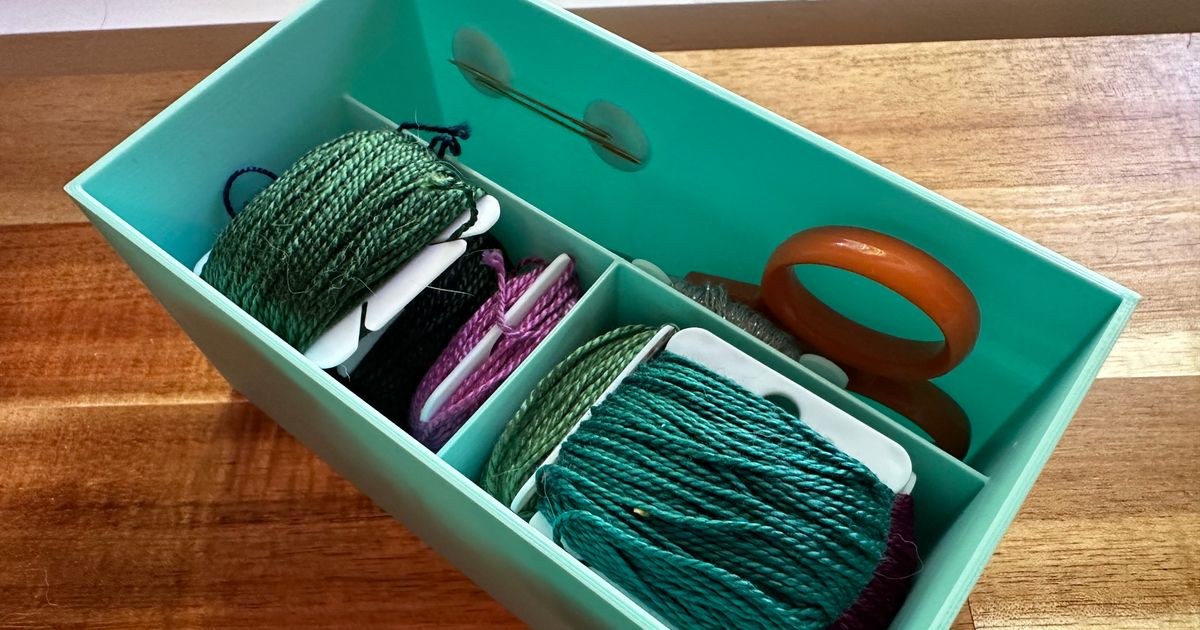 Small embroidery box for thread, scissors, needles by 3DIsCool