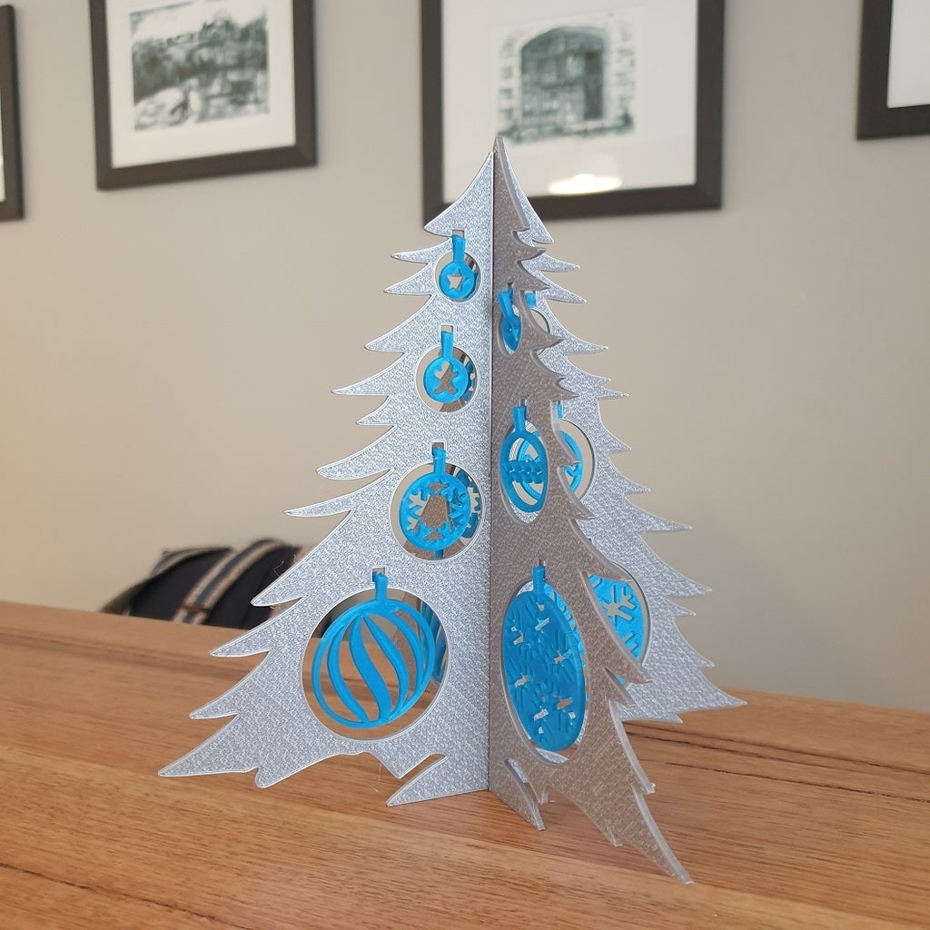 Christmas tree and baubles ornament