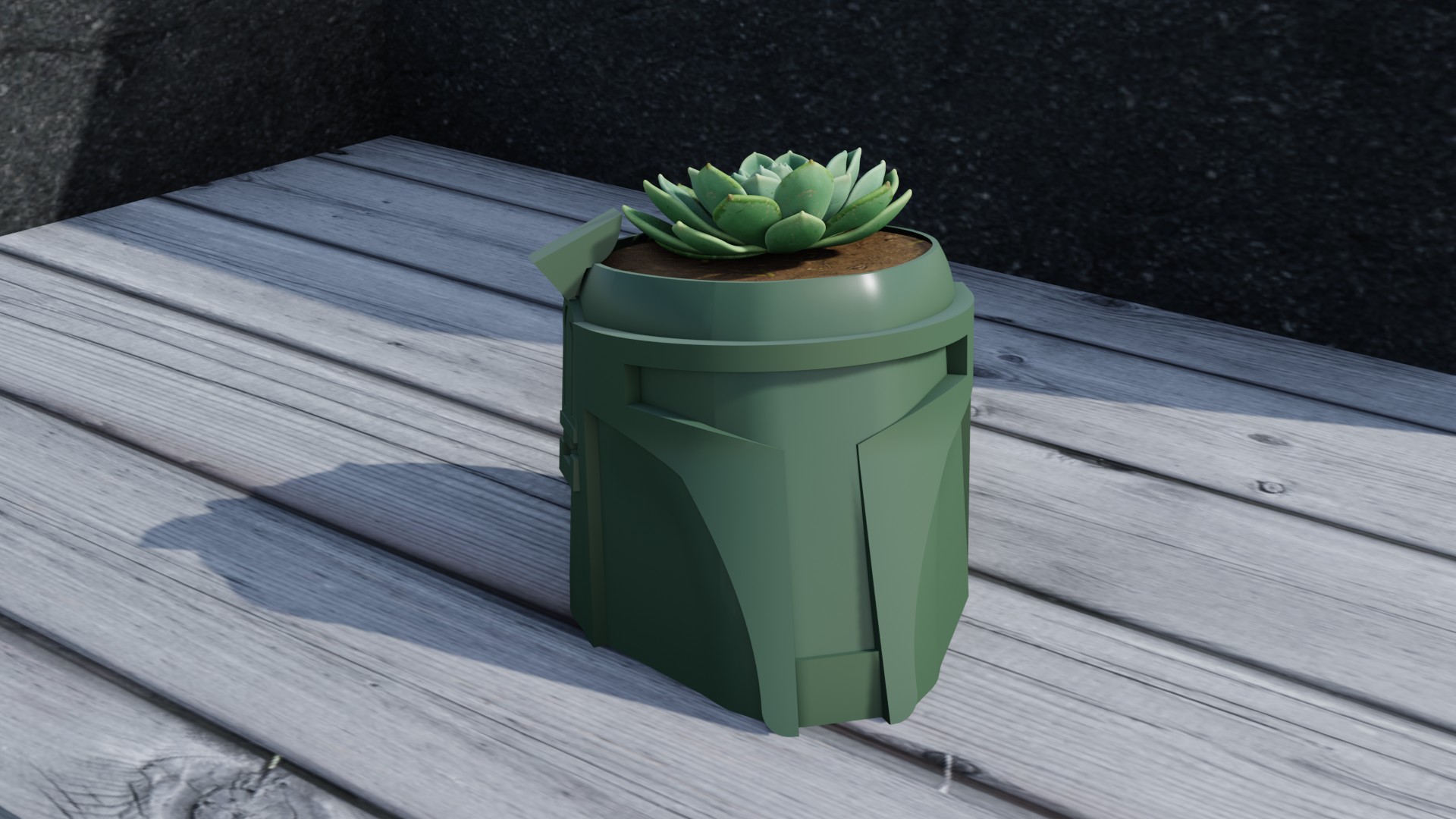 Boba Fett Helmet Pot Plant