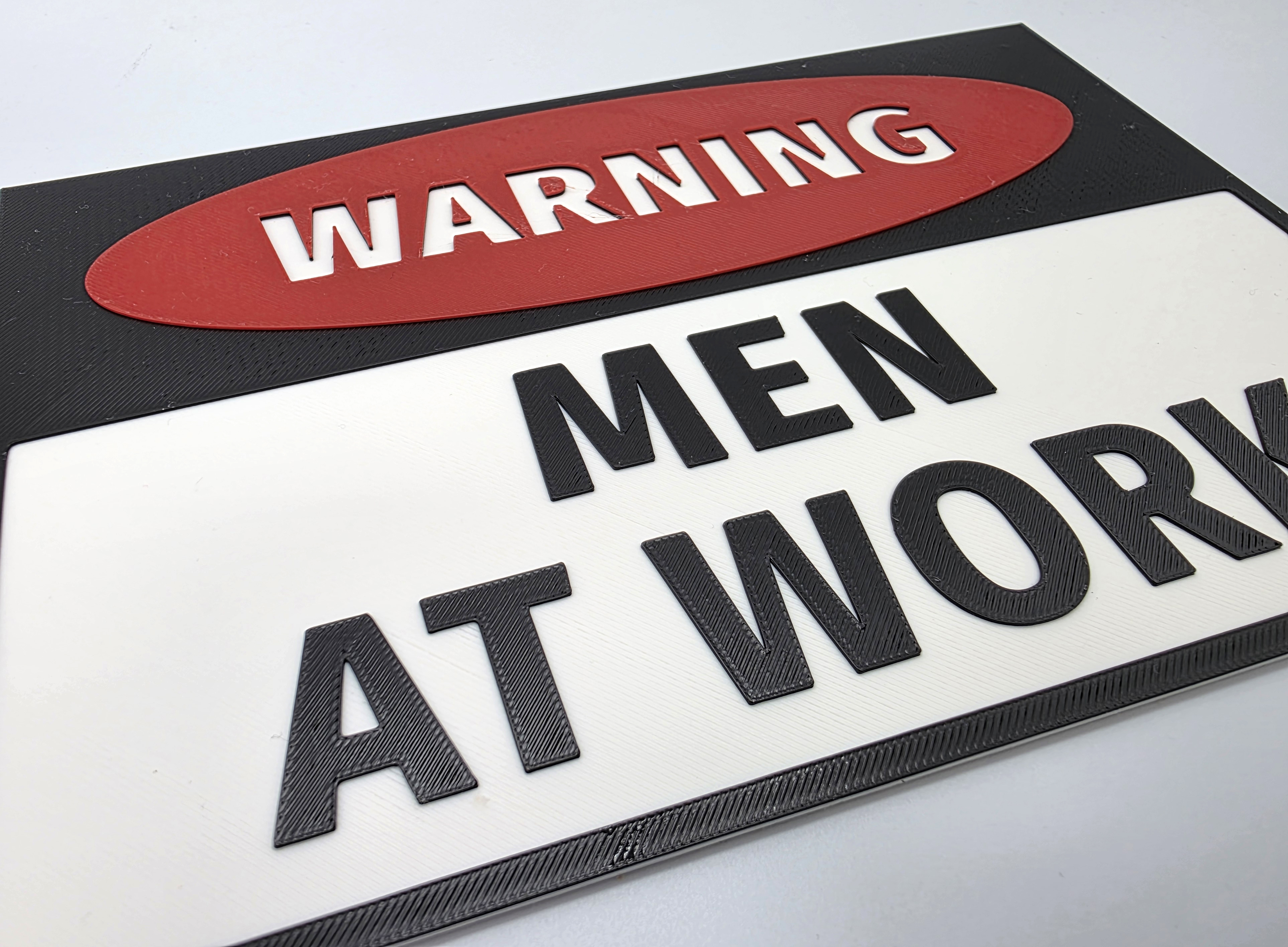 Warning Men at Work Sign 2 color changes — thumbnail 4