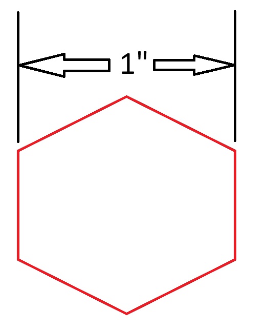 Miniatura 2 do modelo 3D 1" hex ruler
