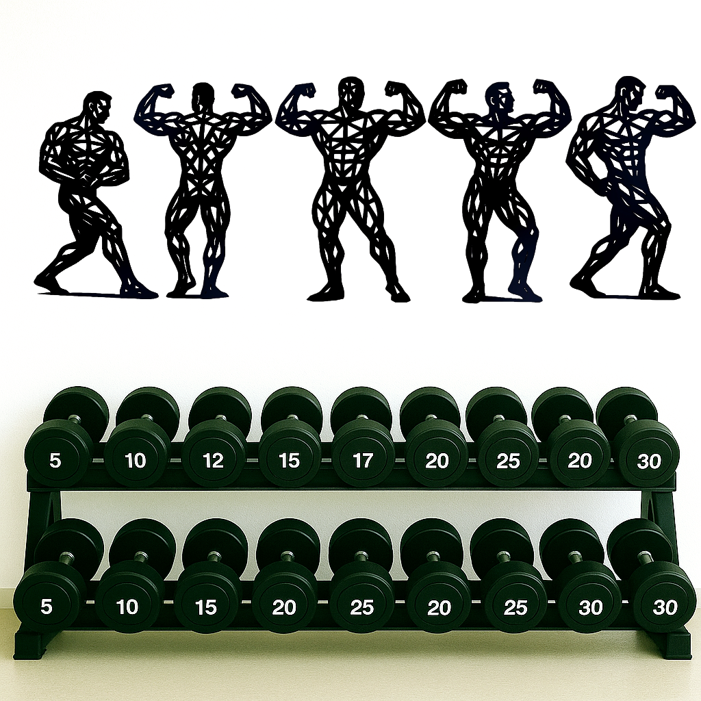 Decoration murale lowpoly de 5 bodybulder