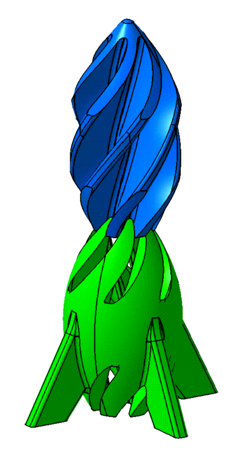 Helical Rocket Passthrough Fidget