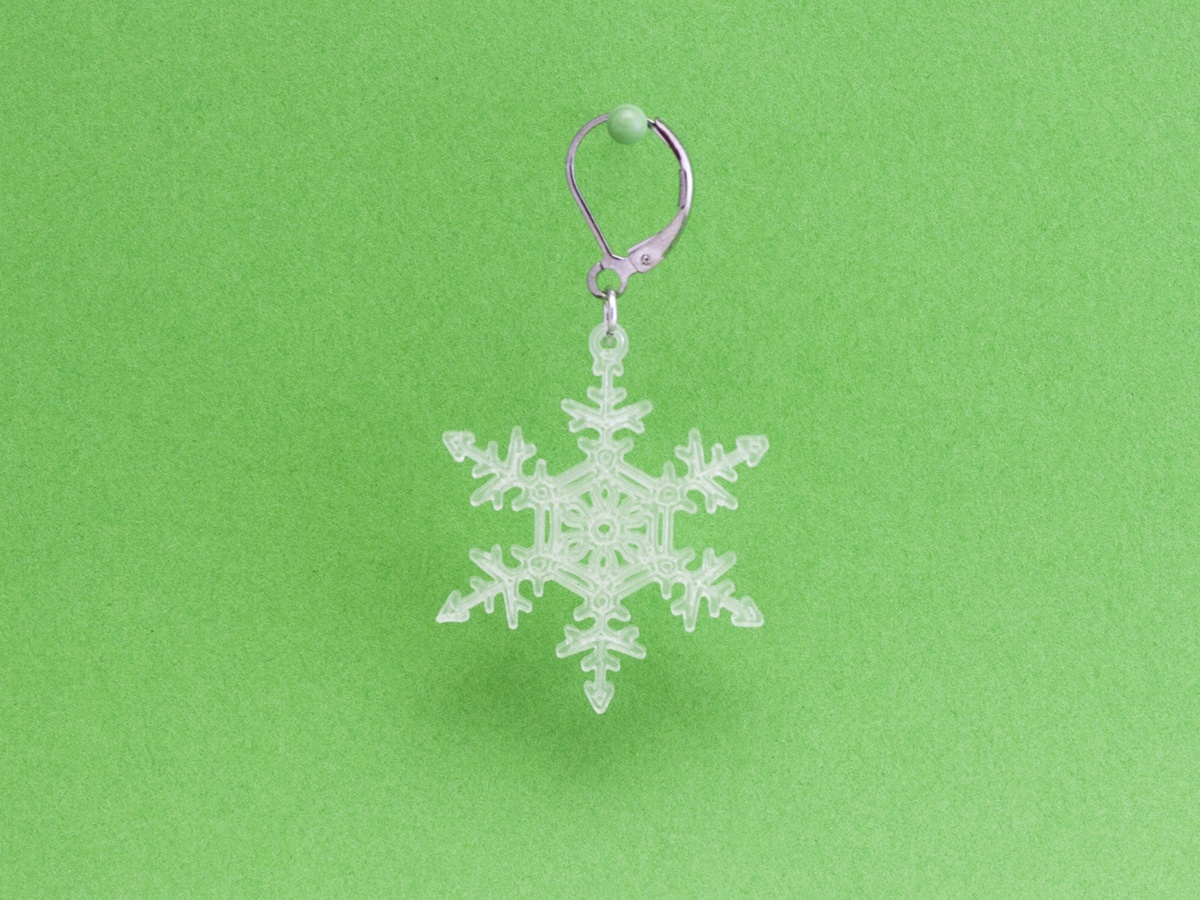 Miniatura 2 do modelo 3D Earrings Snowflake 2
