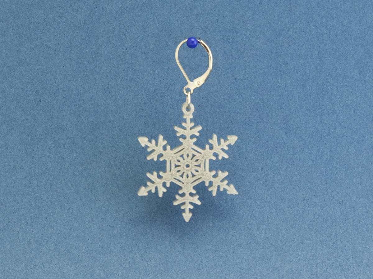 Miniatura 4 do modelo 3D Earrings Snowflake 2