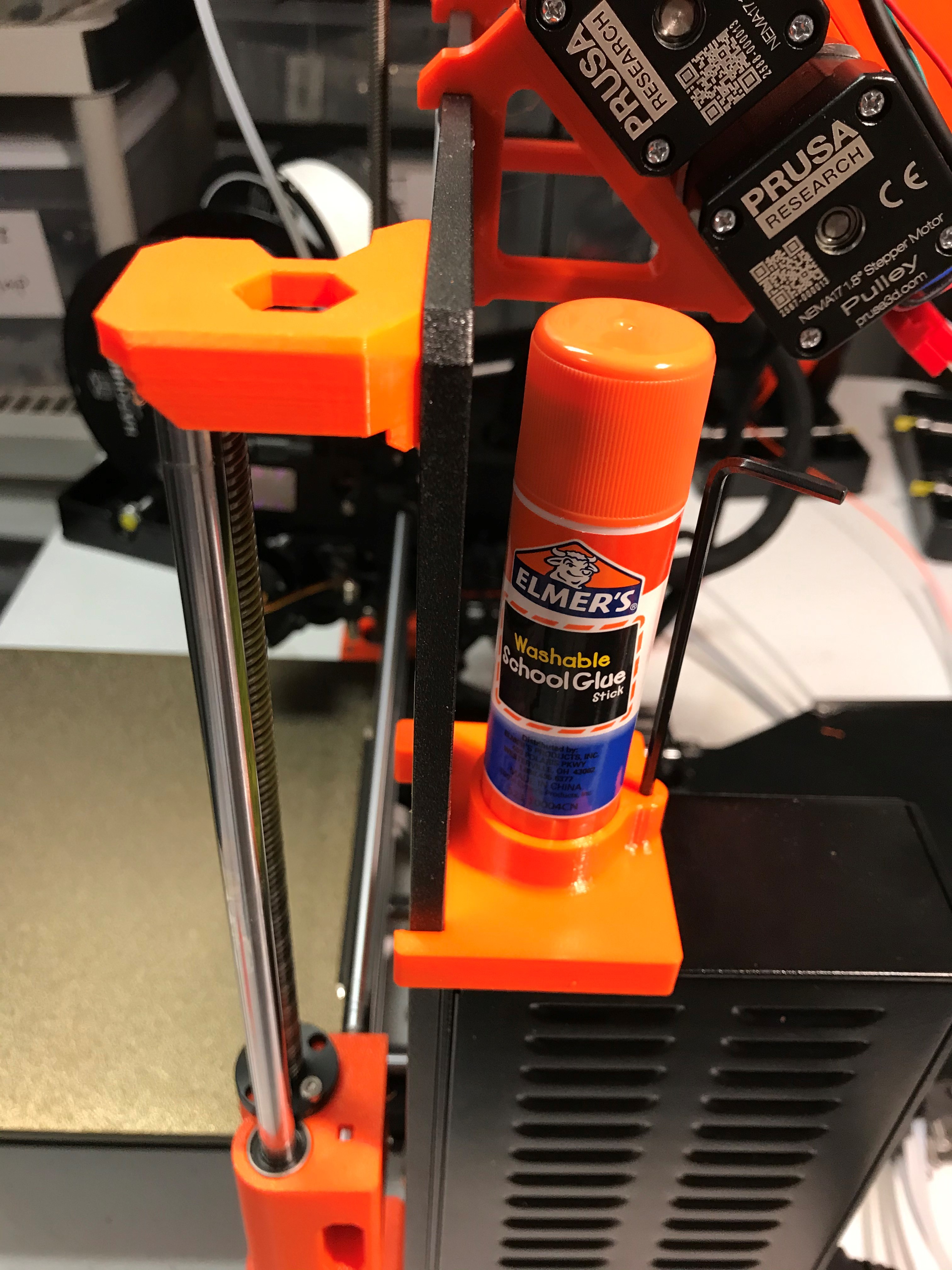 Prusa i3 MK3S Glue Stick and Allen Wrench Holder by Simple3D Download free STL model