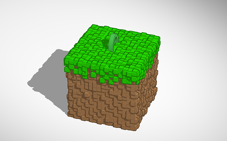 minecraft grass block keychain