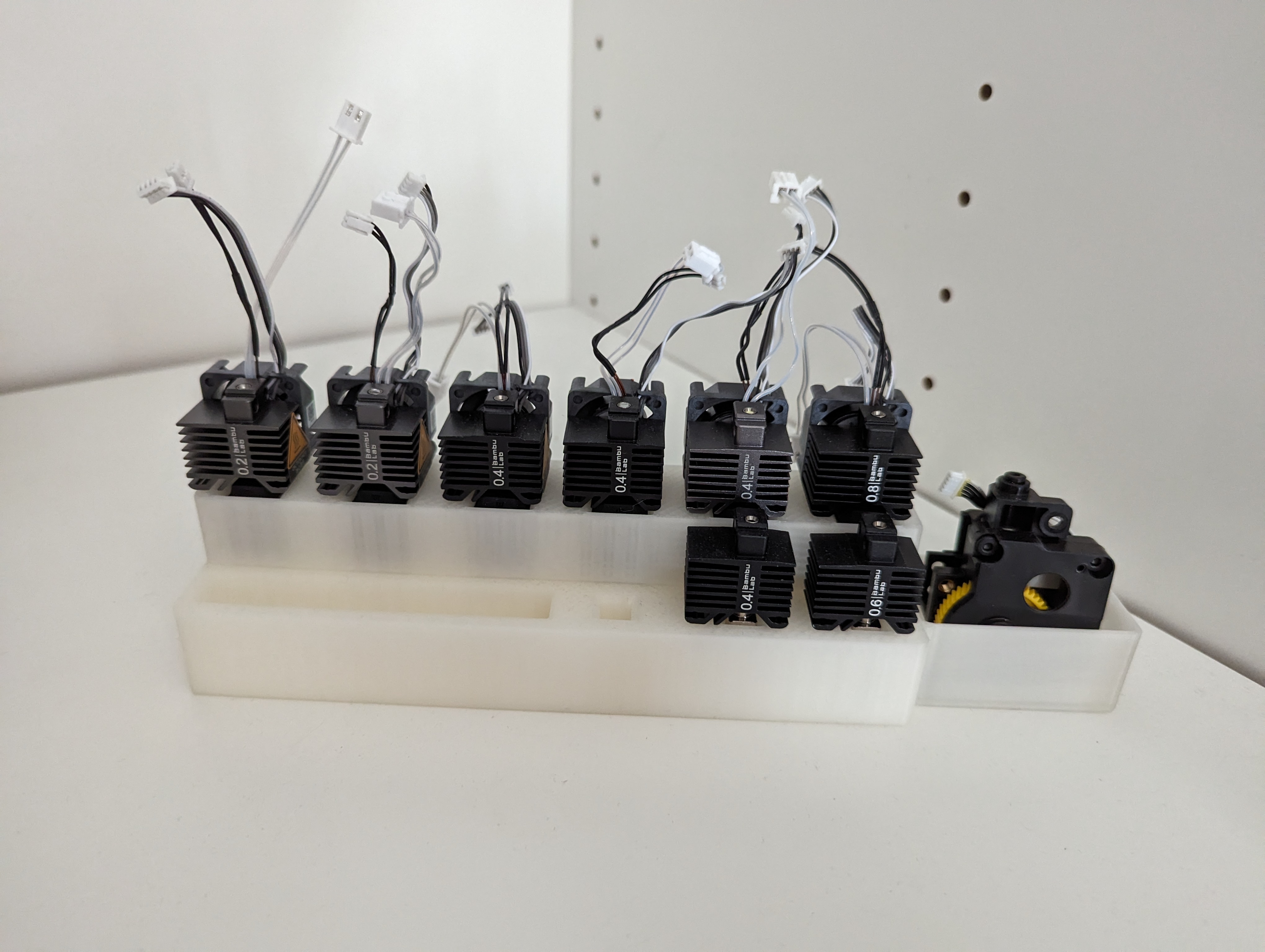 Bambu Lab X1 Large Nozzle Stand - 6x full hotend assembly, 3x hotend, 1x extruder 3D model thumbnail