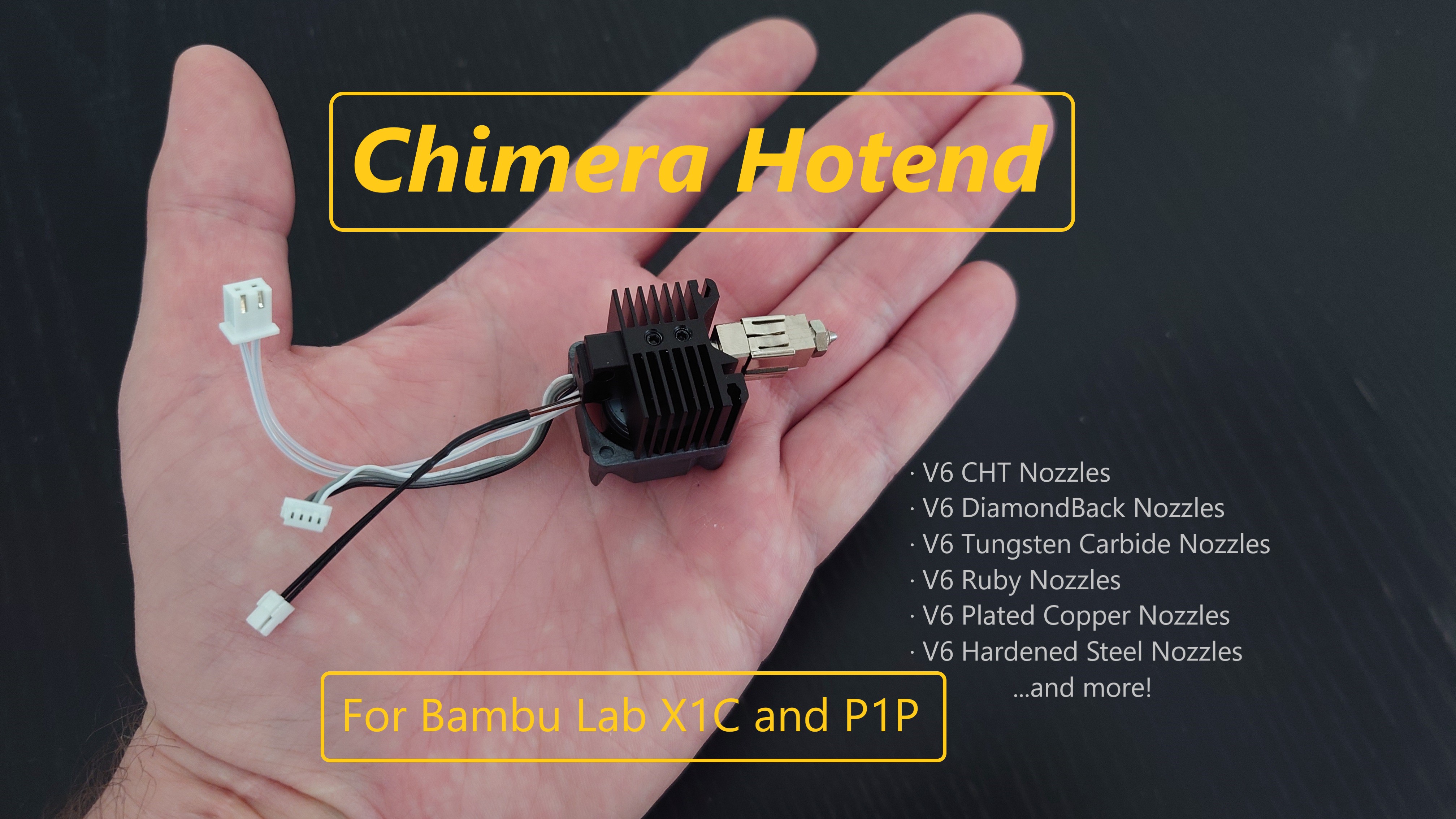 Chimera - Bambu Lab X1C / P1P / P1S Aftermarket Hotend (For V6 nozzles