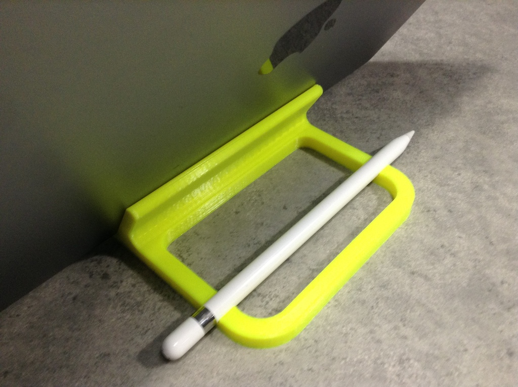 iPad Pro stand with pencil holder by robomaniac Download free STL