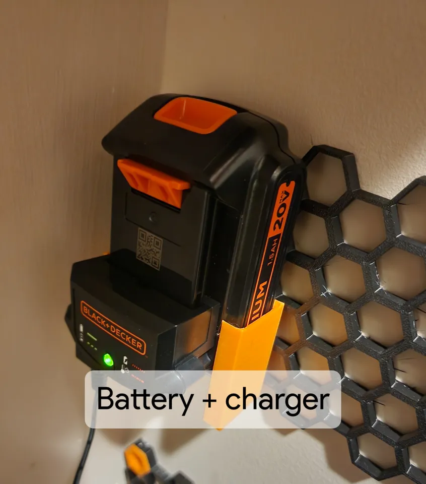 HSW wall mount for battery and charger Black and Decker drill by