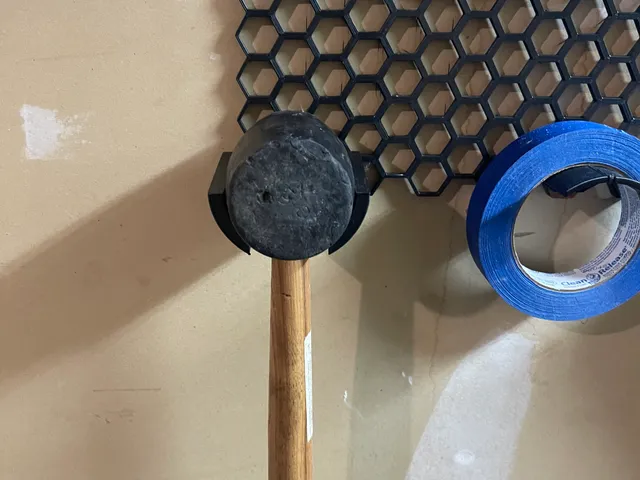 Rubber Mallet Holder for Honeycomb Wall Storage