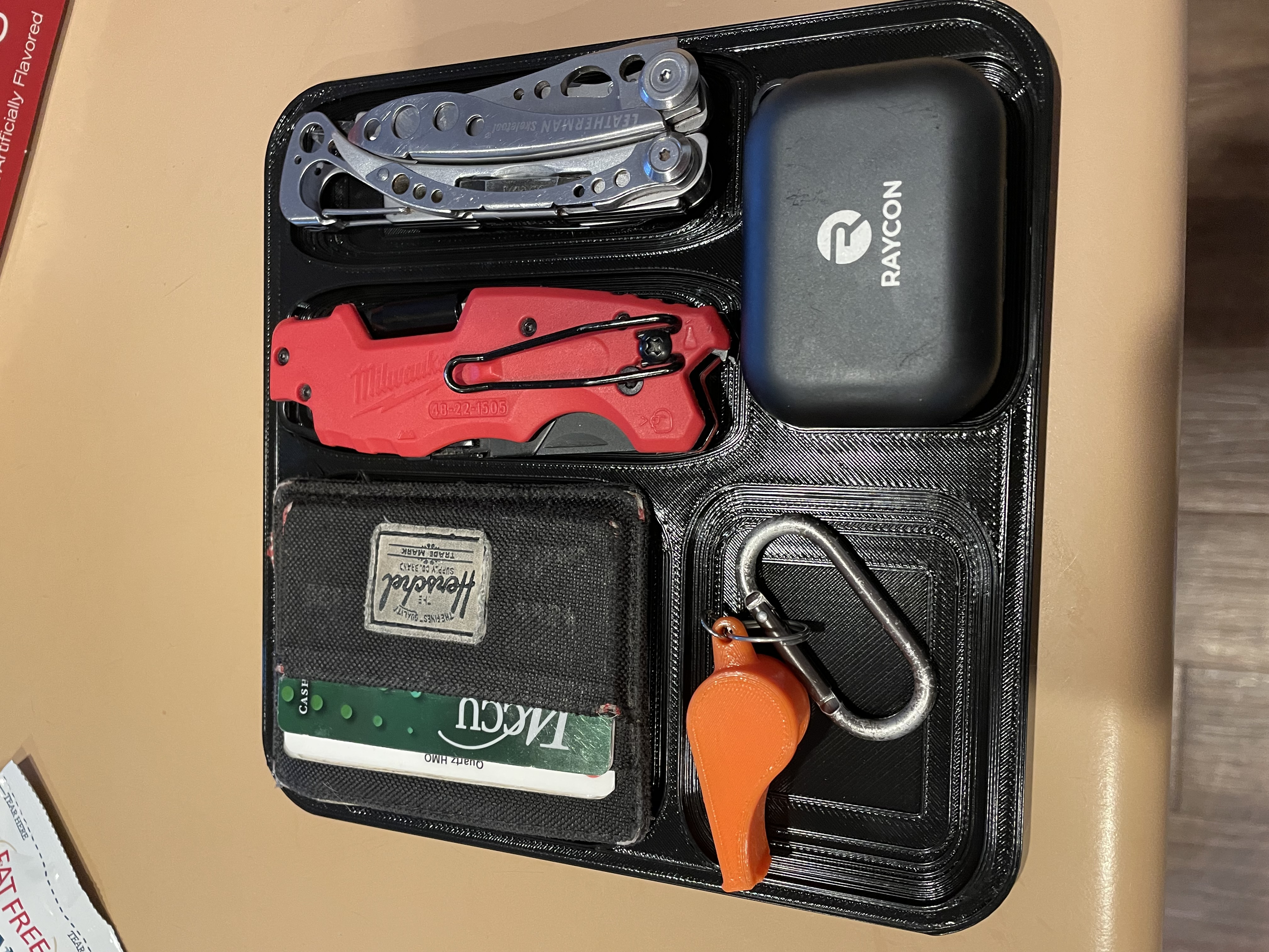 EDC Tray for wallet and knives