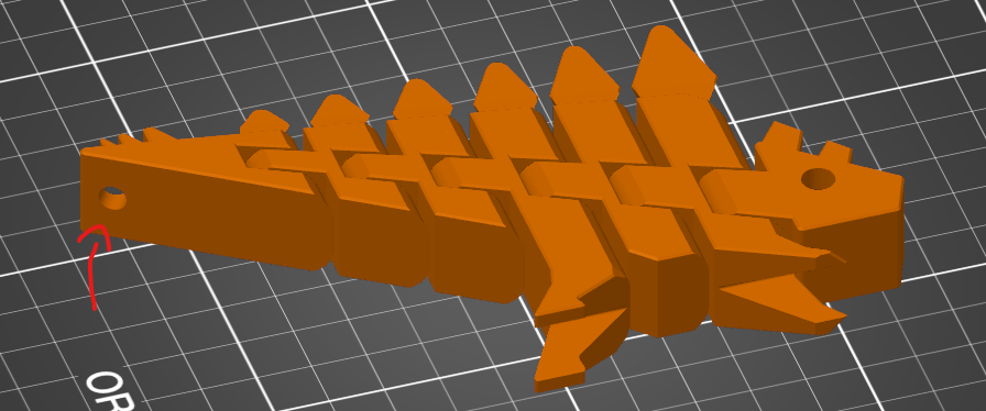 FLEXI stegosaurus key Chain 3D model thumbnail