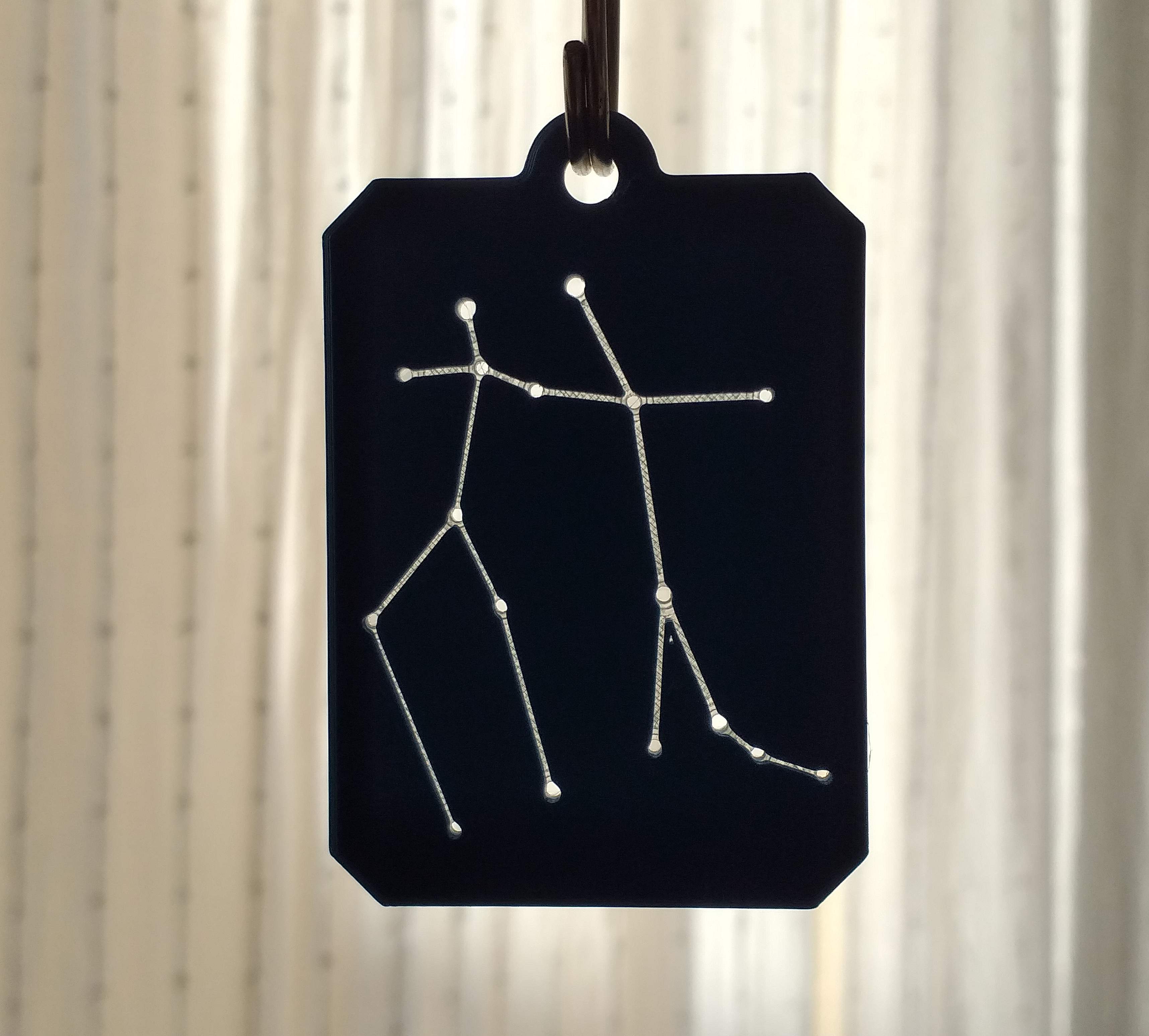 Zodiac constellation Gemini keychain
