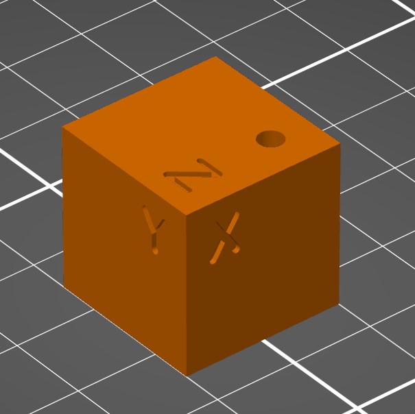 Calibration Cube 20mm with 3mm hole by Kabon258 Download free STL