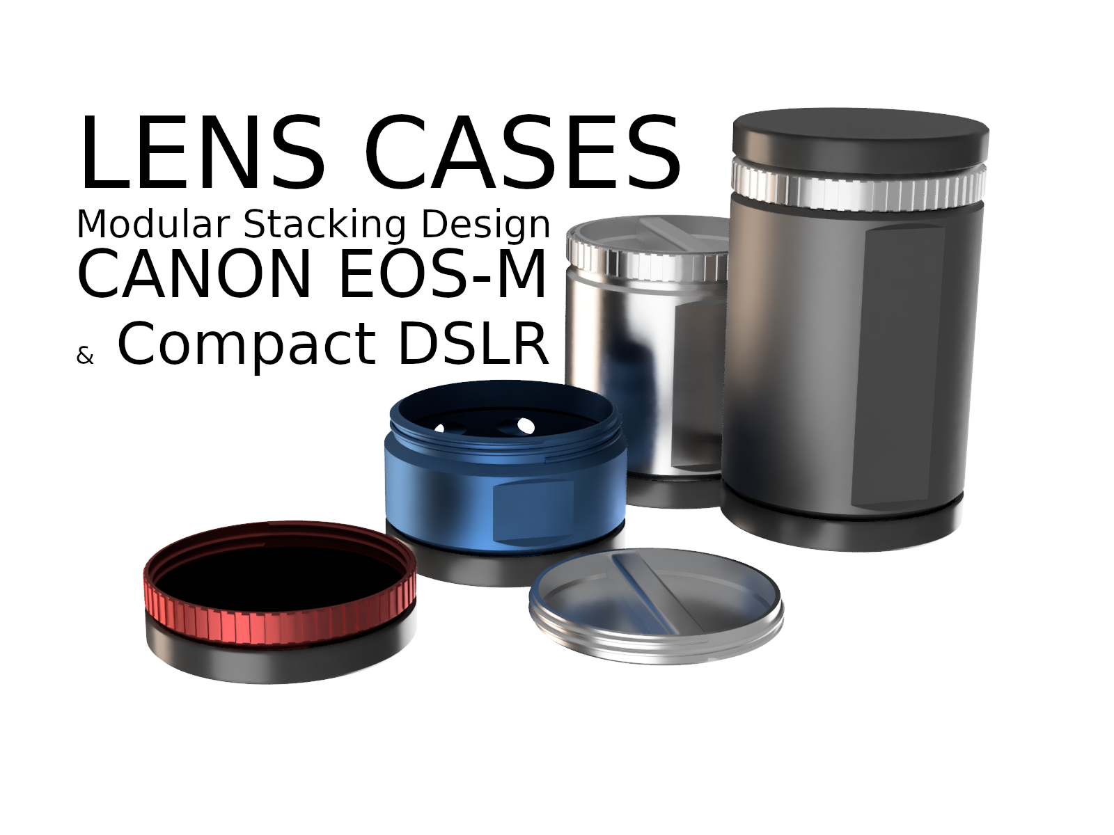 Lens Cases for Canon EF M Canister Set by Chrise 2000 Download free STL model Printables