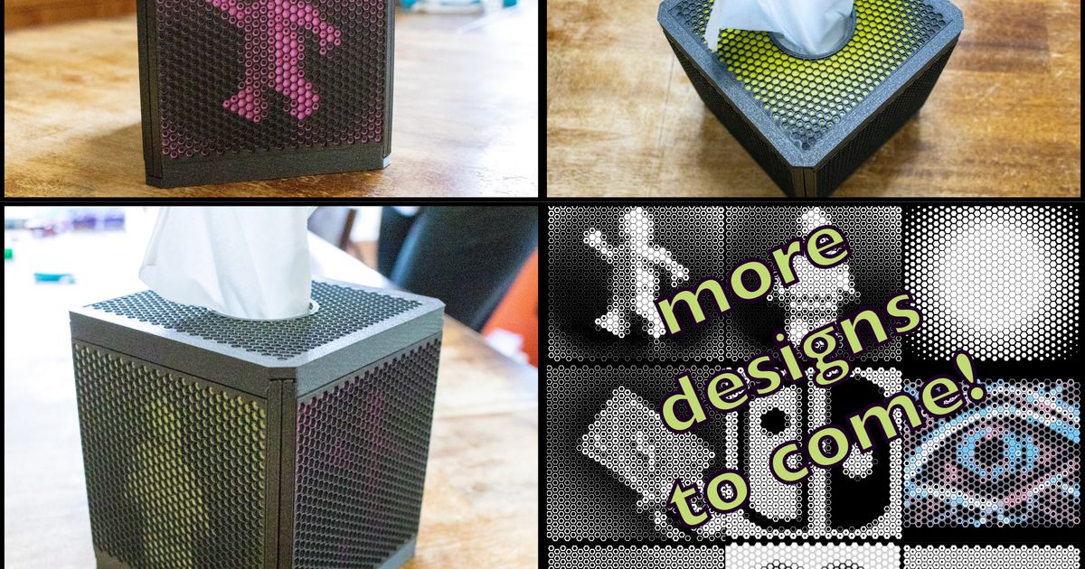 Hex Art Customizable Tissue Box (no MMU needed) by Nat | Download free STL model | Printables.com