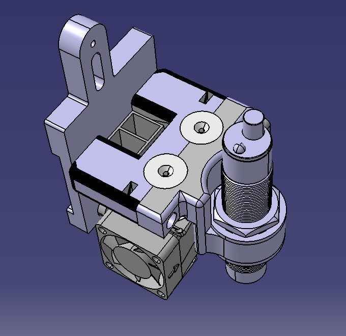 E3D Dual Extruder mount for Hypercube Evolution with 18mm capacitive ...