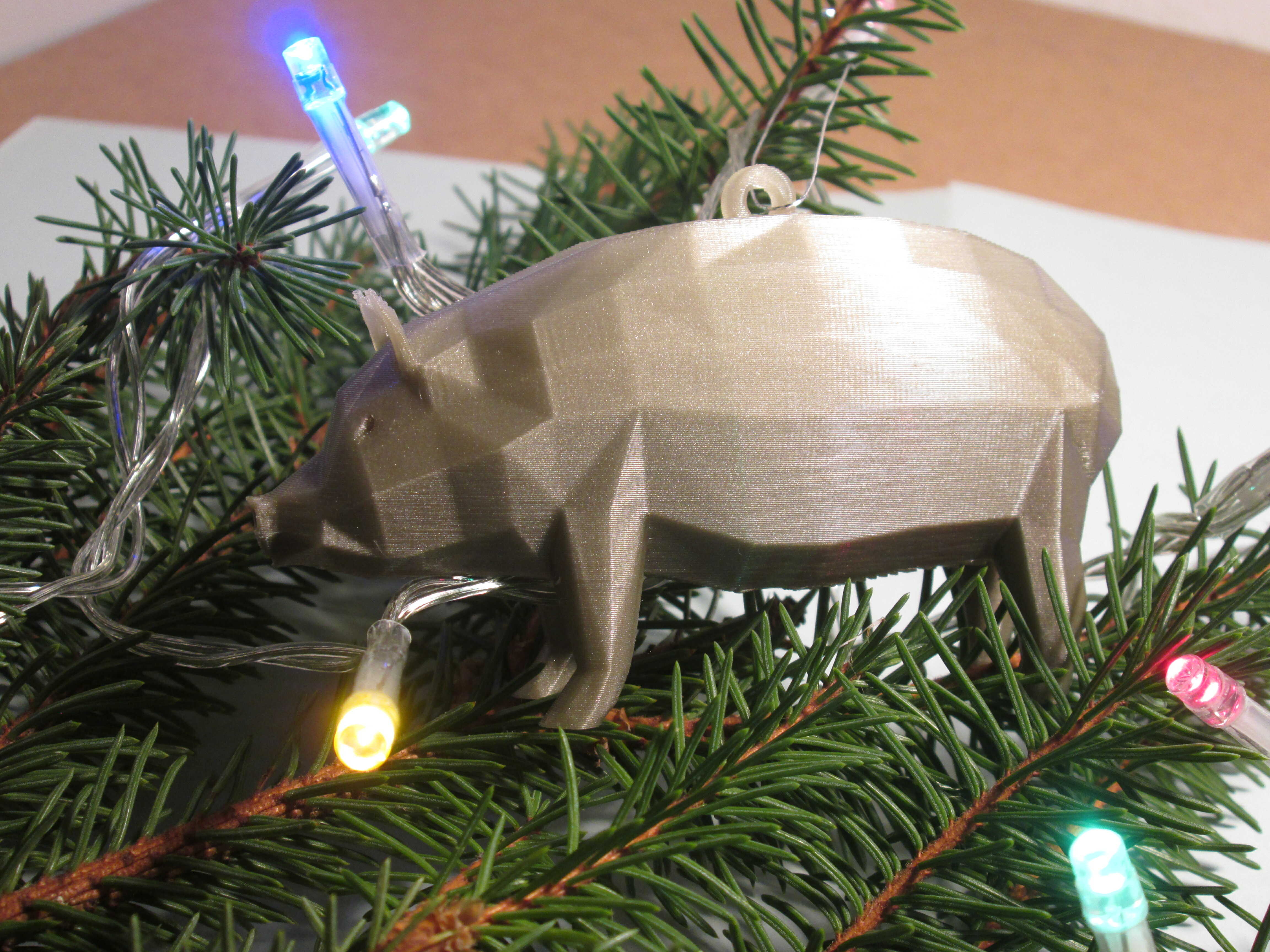 🟦🎄 Christmas decoration Low-Poly Pig 🎄