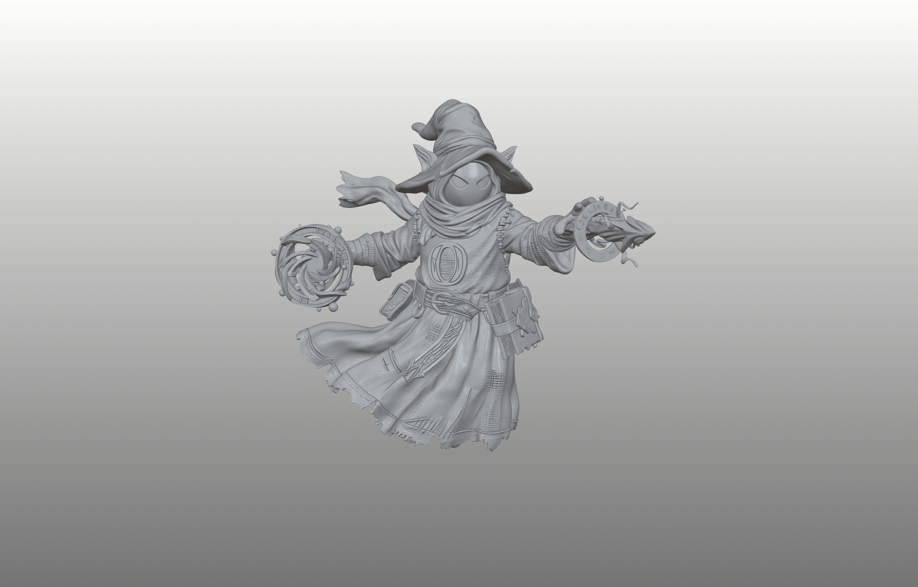 Floating Jester Mage - Retro Troll Sorcerer - PRESUPPORTED