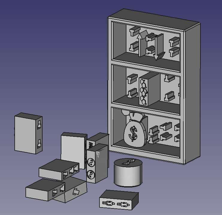 Bookshelf puzzle by Zaphod Beeblebrox Download free STL model