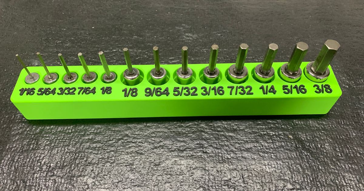 SAE Hex Socket Driver tray 1/16"3/8" by V4VanGelder Download free