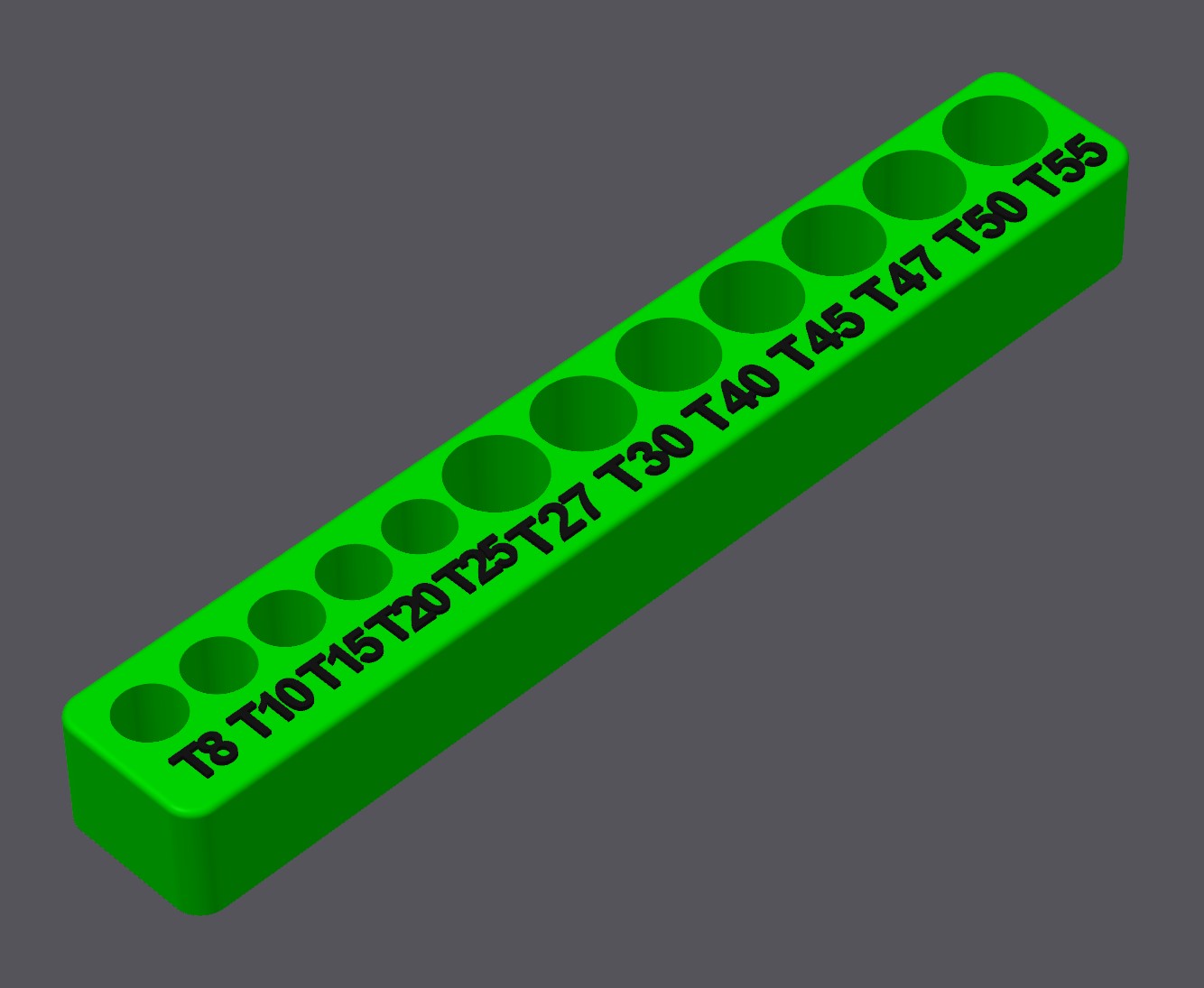 Torx Socket Driver tray T8T55 by V4VanGelder Download free STL model