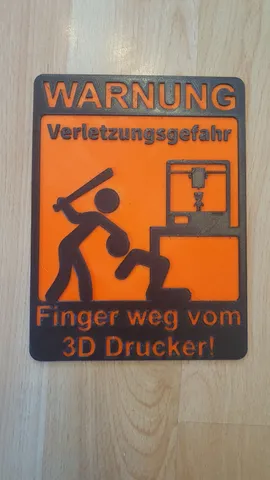 3D printer Warning sign in German