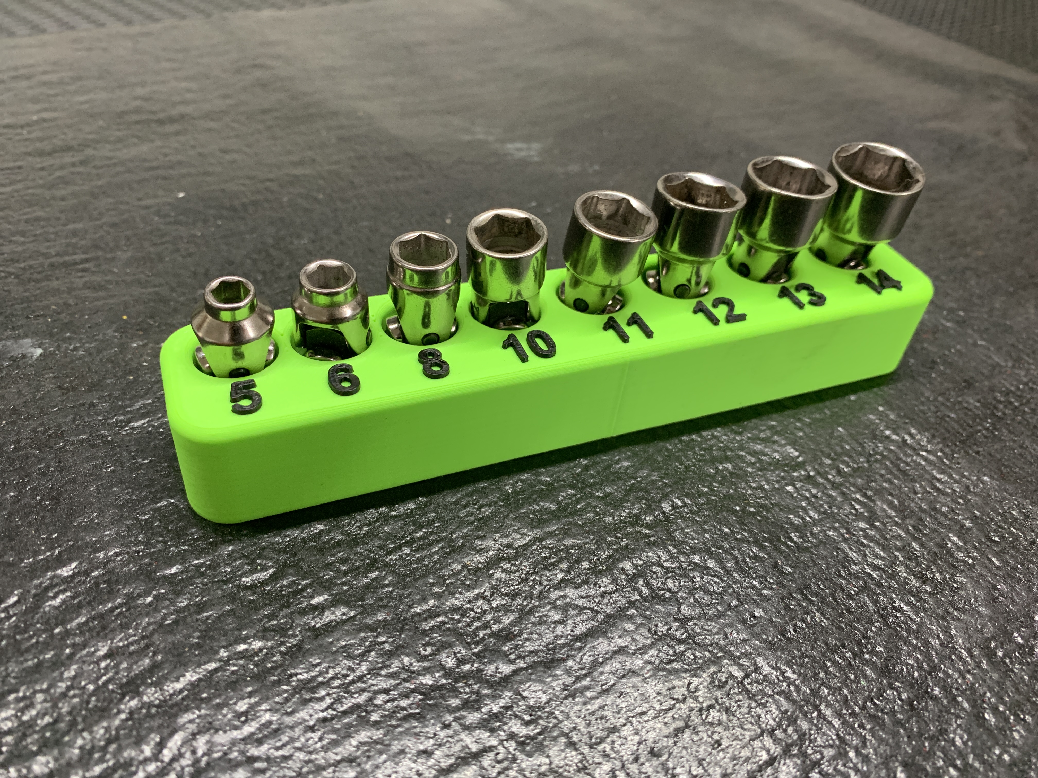 Metric 1/4" drive Universal Joint Socket Tray 5mm-14mm