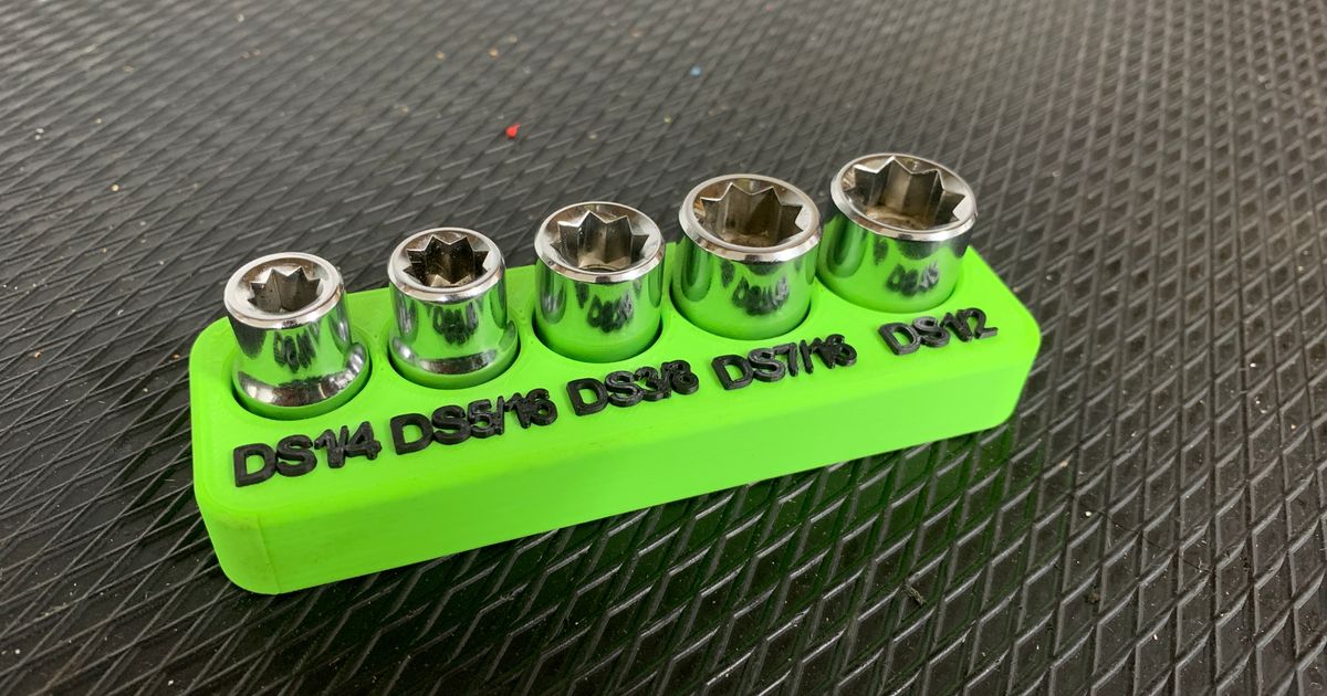 Double Square Socket Set Tray 1/4"1/2" by V4VanGelder Download free