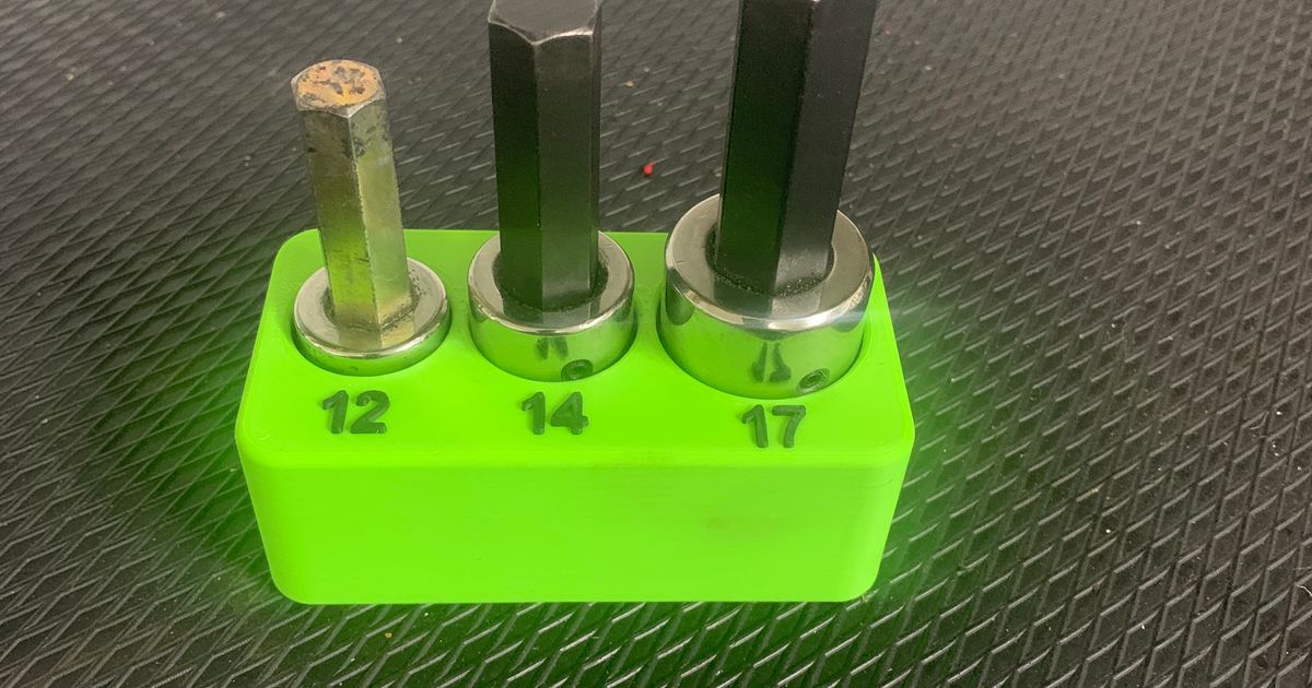 Large Metric Hex Socket Driver Tray 1/2" Drive 12mm17mm by V4VanGelder