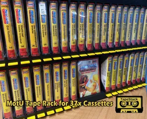 TapeStack Collection Rack for Masters of the Universe (MotU) - with PUSH-TO-PICK FUNction